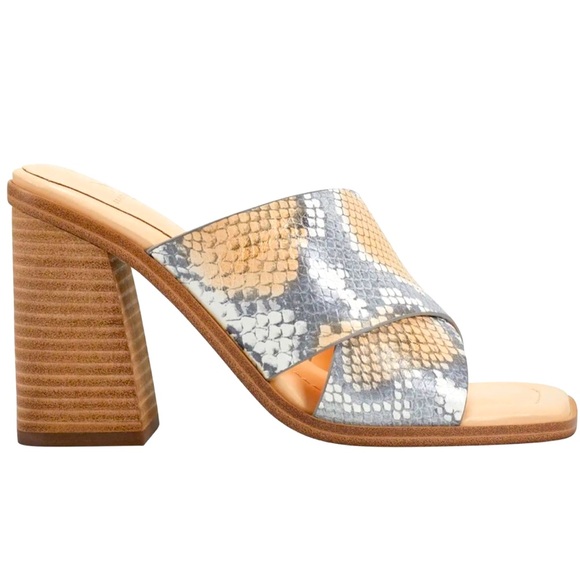 🌸MARC FISHER🌸 Barli 2 Square Toe Orange Crossover High Heel Sandals Size: 9M - Picture 2 of 12